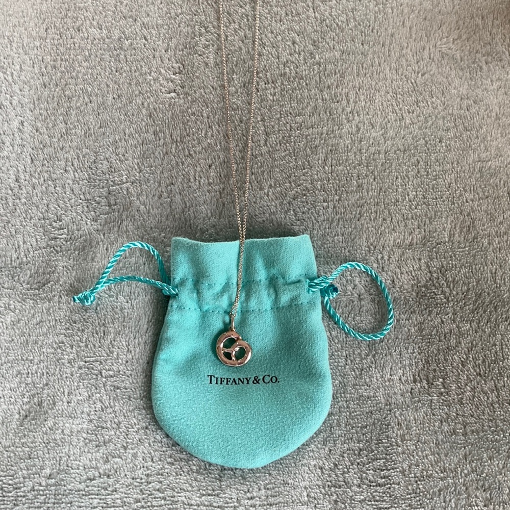 Tiffany & Co. 30” necklace with pretzel charm